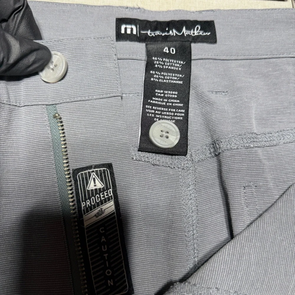 TravisMathew Pants Men 40x32 Gray Straight IMQ534 Golf Performance Tech